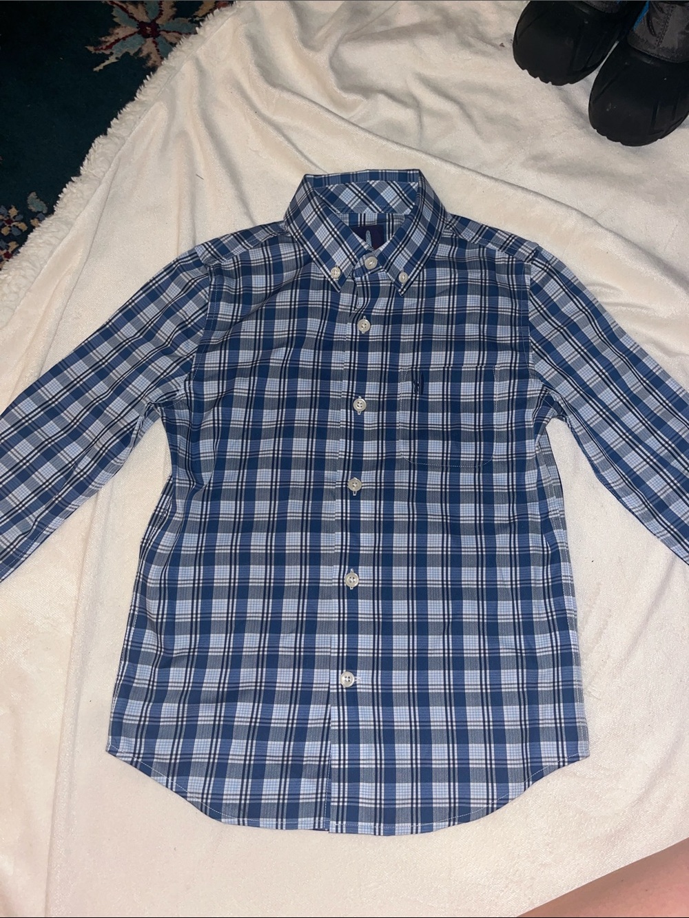 johnnie-O Blue Plaid Button-Down Shirt